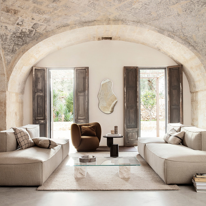 Ferm Living Mineral-sohvapöytä Bianco Curia, 120 x 70 cm