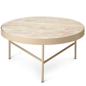 Travertine Table, Cashmere, ⌀ 70.5 cm