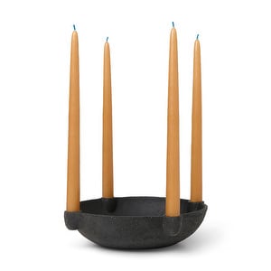 Bowl-kynttilänjalka, tummanharmaa, Ø 27 cm