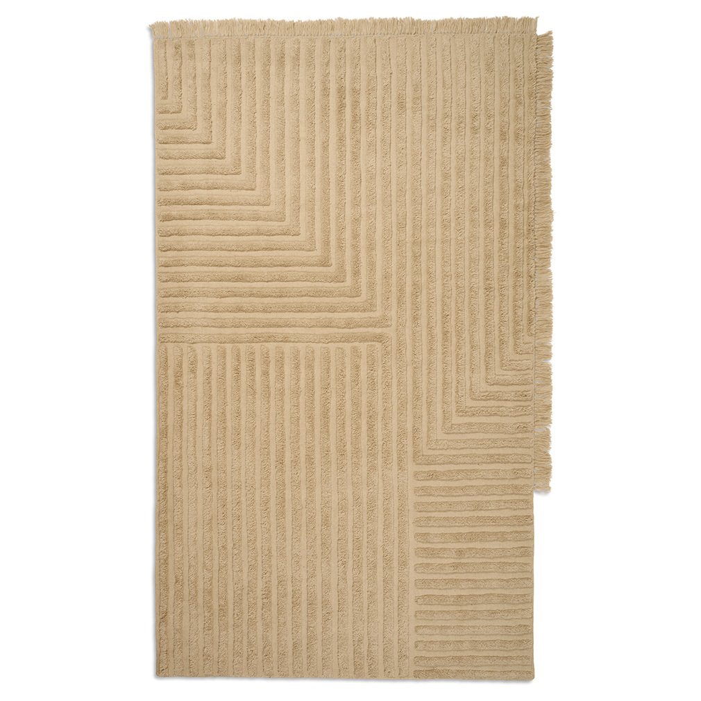 Ferm Living Crease-villamatto vaalea hiekka, 250 x 160 cm Ferm Living Crease-villamatto vaalea hiekka, 250 x 160 cm