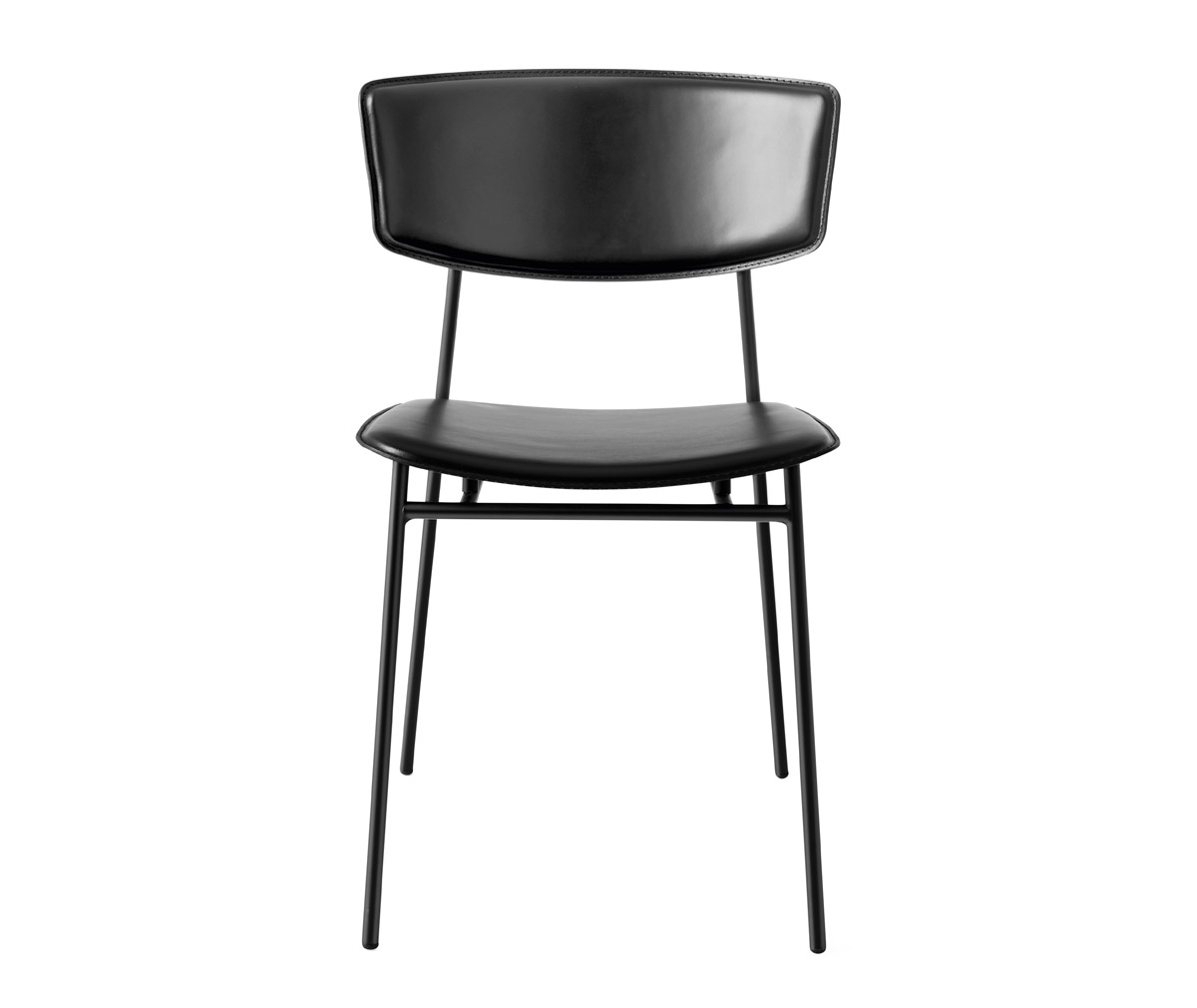 Calligaris Fifties Chair, Black Leather/Matt Black | Vepsäläinen