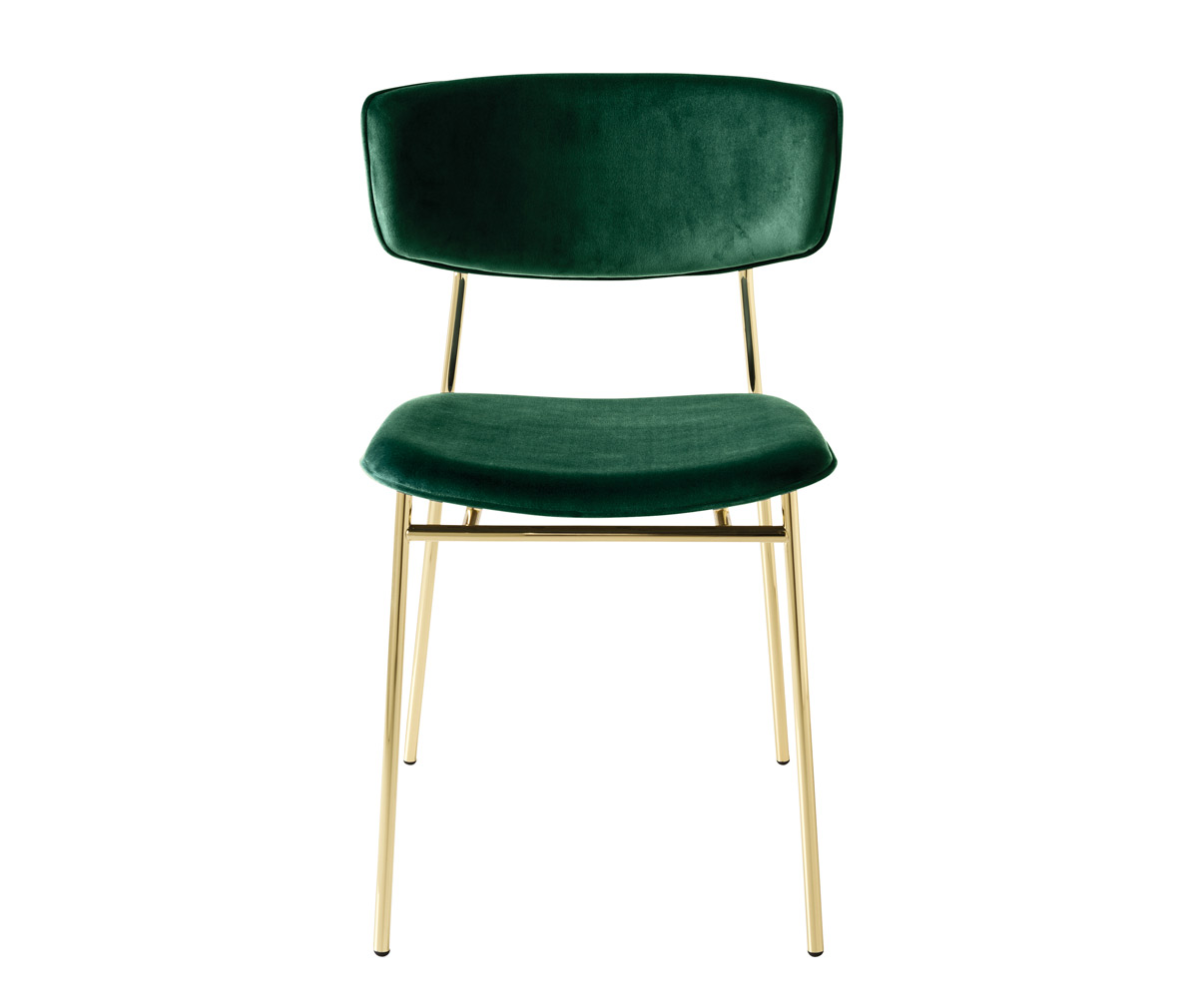 Velvet store brass chair