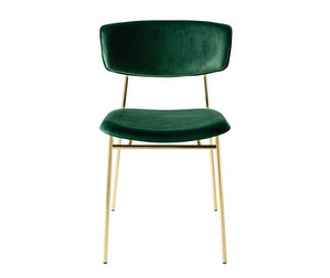Fifties Chair, Green Velvet/Brass