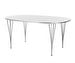 Dining Table B612, “Superellipse”, White/Chrome, 100 x 150 cm