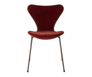 Chair 3107, “Series 7”, Autumn Red, Velvet Upholstery