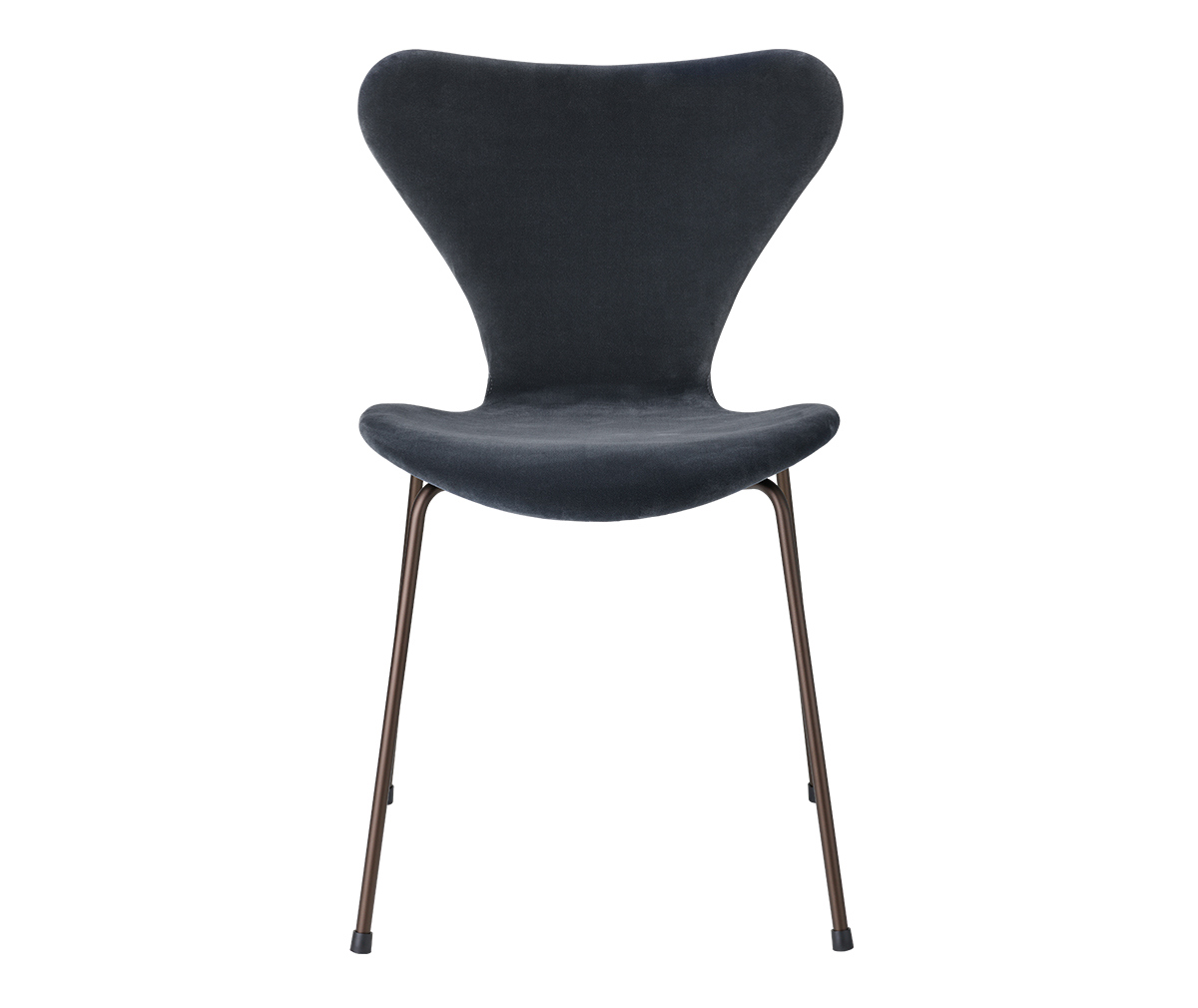 Fritz Hansen Chair 3107, “Series 7” Midnight Blue, Velvet Upholstery