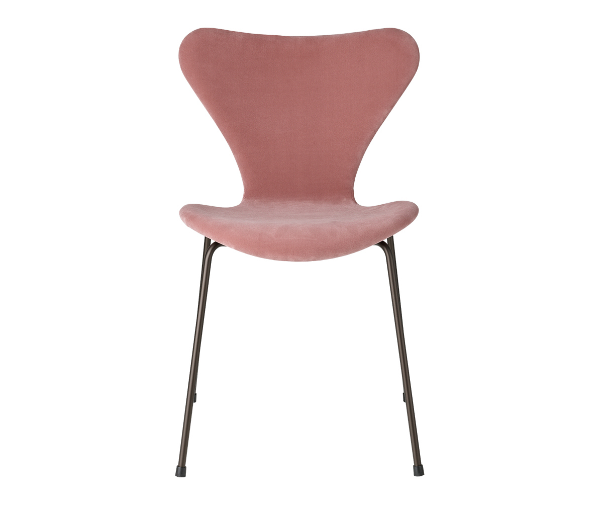 Fritz Hansen Chair 3107, “Series 7” Misty Rose, Velvet Upholstery