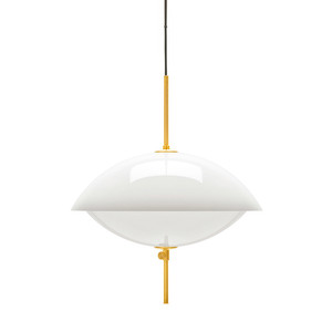 Clam-riippuvalaisin, lasi/messinki, ⌀ 44 cm