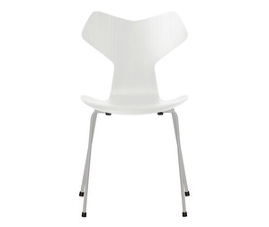 Grand Prix Chair 3130, White/Nine Grey, Coloured Ash