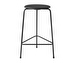 Dot Bar Stool, Black Leather, H 65 cm