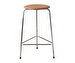 Dot Bar Stool, Brown Leather, H 65 cm