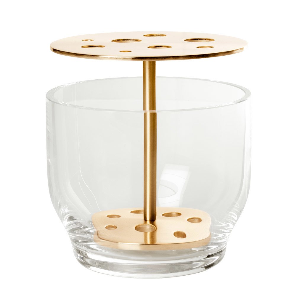 Fritz Hansen Ikebana Vase Glass/Brass, ø 12 cm