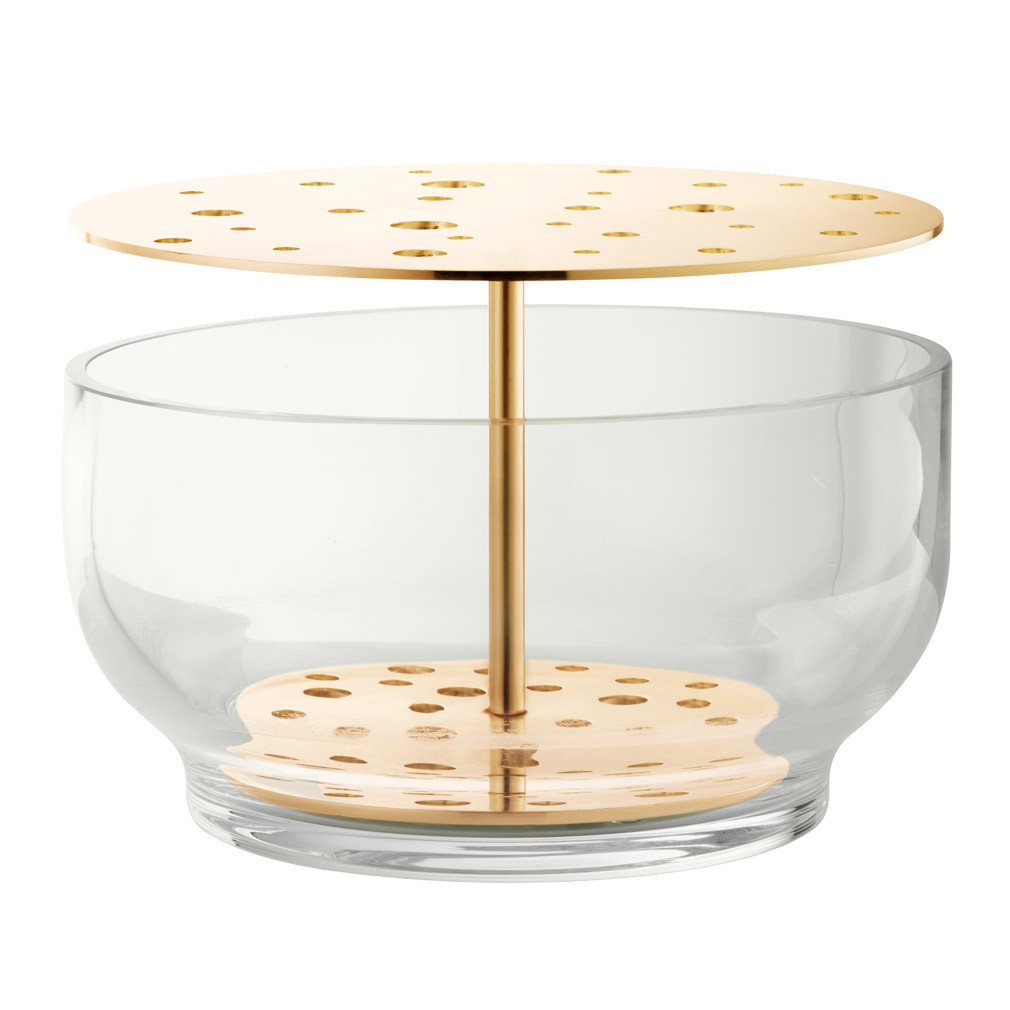 Fritz Hansen Ikebana Vase Glass/Brass, ø 24 cm