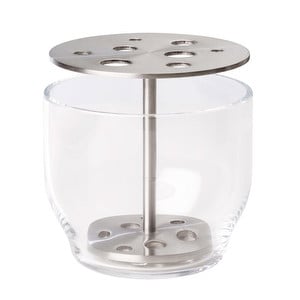 Ikebana Vase, Glass/Steel, ø 12 cm