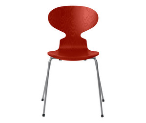 Ant Chair 3101, Venetian Red/Silver Grey, Coloured Ash