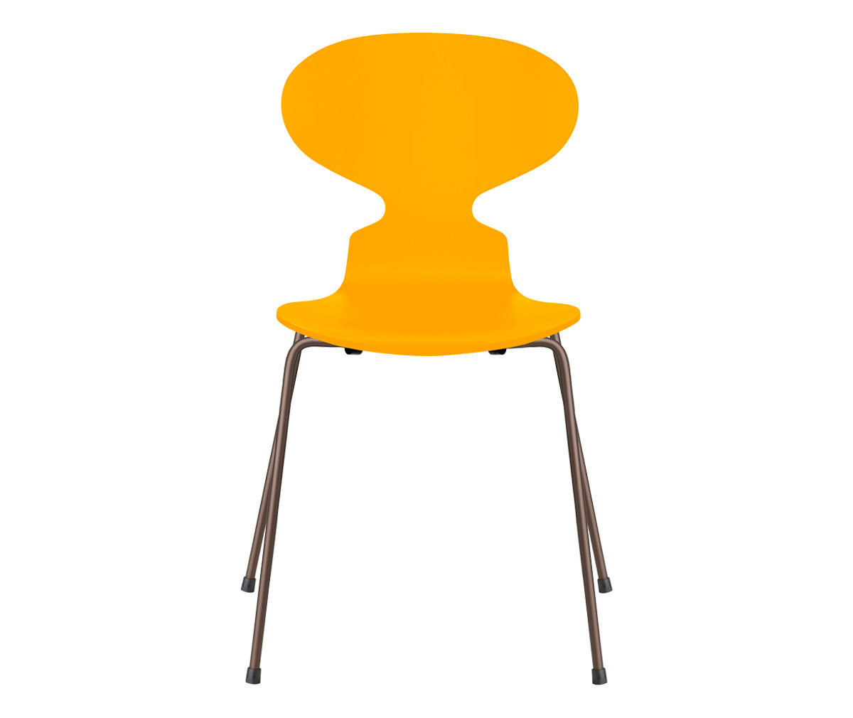 Fritz Hansen Muurahais-tuoli 3101 true yellow/dark brown, peittomaalattu