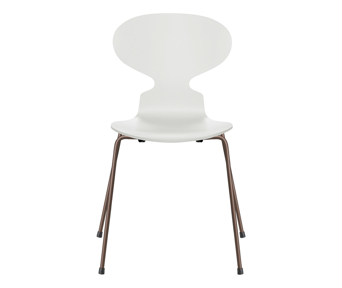 Fritz Hansen Muurahais-tuoli 3101 white/dark brown, peittomaalattu