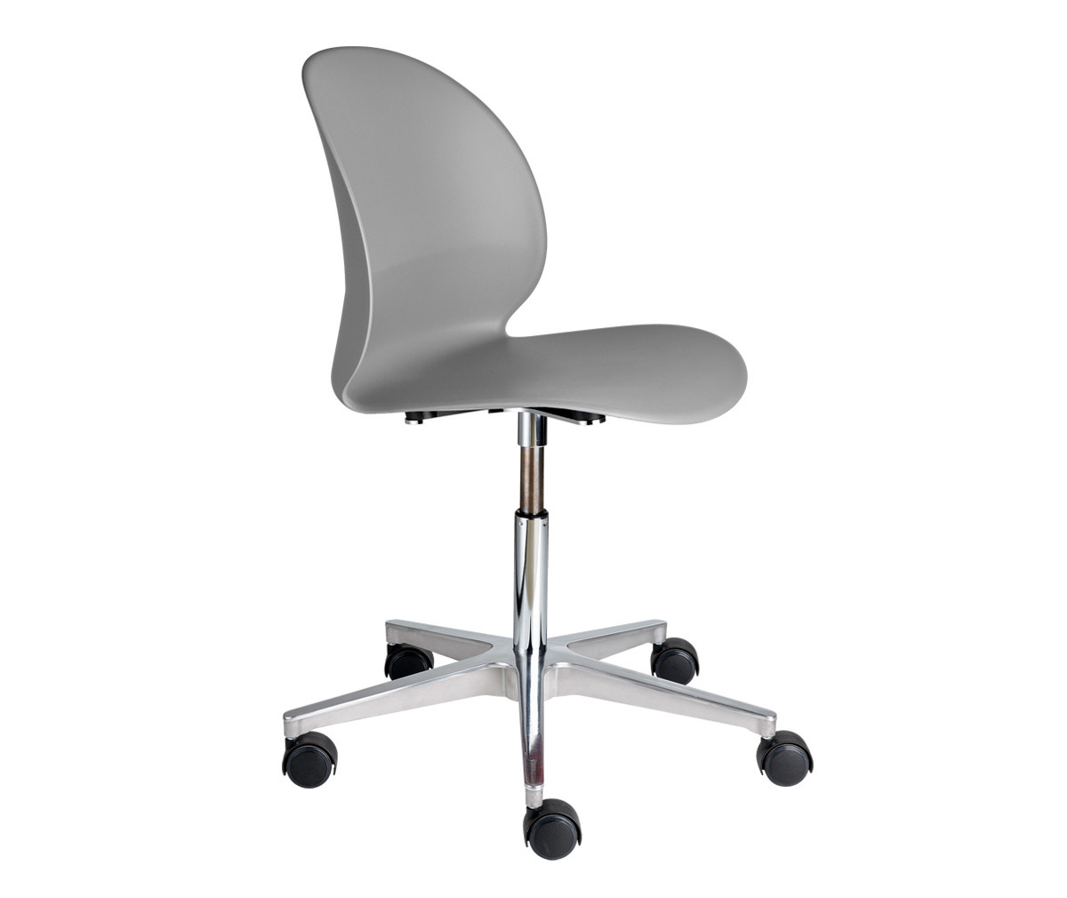 Fritz Hansen N02 Recycle -tuoli harmaa, pyörät