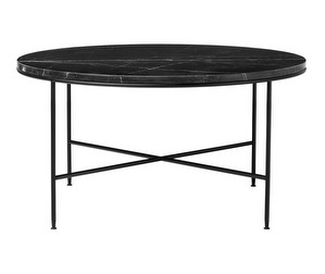 Planner Coffee Table, Charcoal Marble, ø 80 cm