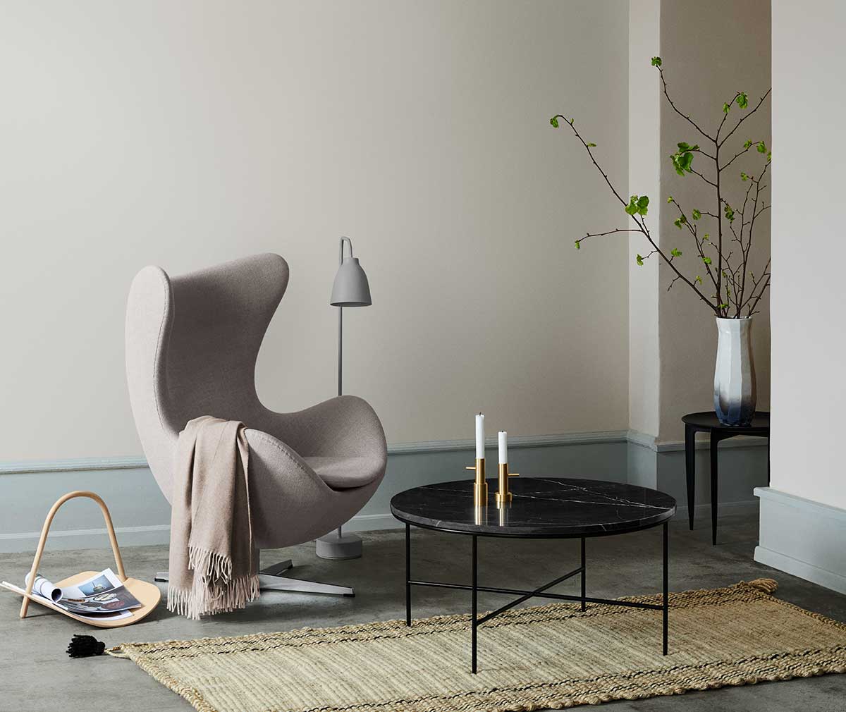 Fritz Hansen Planner Coffee Table, Charcoal Marble | Vepsäläinen