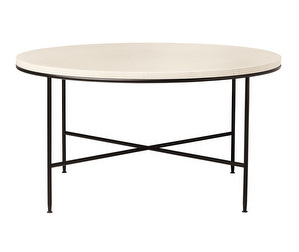 Planner Coffee Table, Cream Marble, ø 80 cm