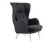 Ro Armchair, Black, Metal Legs