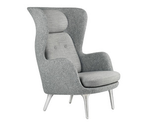 Ro Armchair, Light Grey, Metal Legs