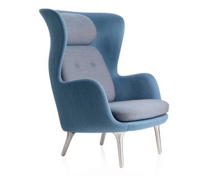Ro Armchair, Light Blue, Metal Legs