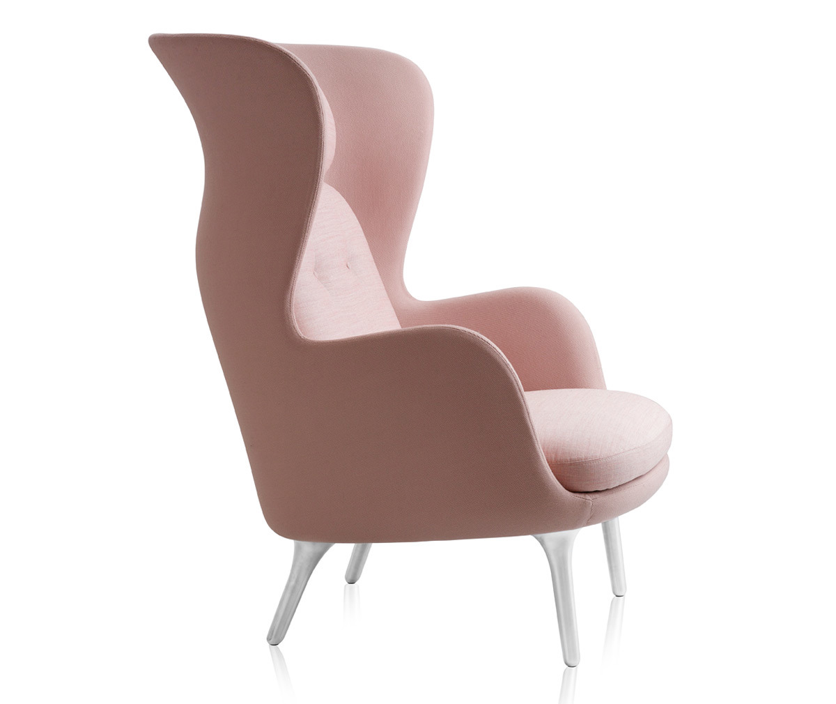 Fritz Hansen Ro Armchair Light Red, Metal Legs