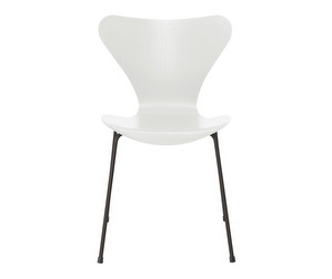 Chair 3107, “Series 7”, White/Warm Graphite, Coloured Ash