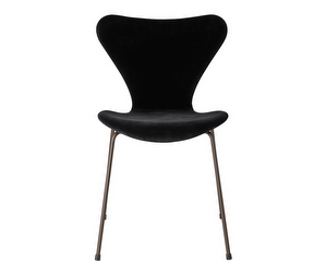 Chair 3107, “Series 7”, Night Black, Velvet Upholstery