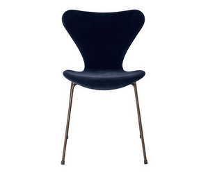 Chair 3107, “Series 7”, Midnight Blue, Velvet Upholstery