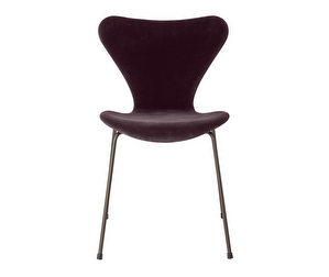 Chair 3107, “Series 7”, Dark Plum, Velvet Upholstery
