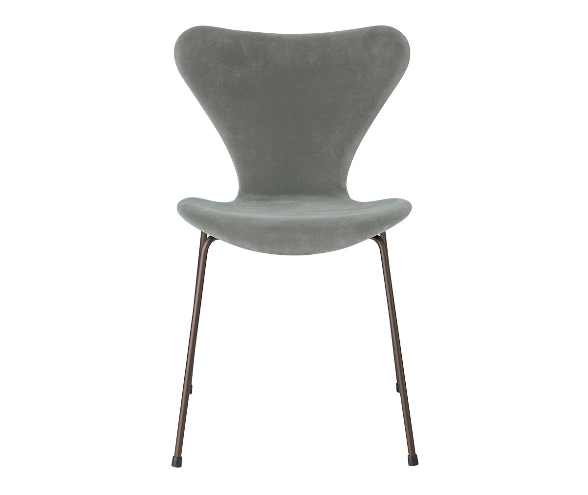 Fritz Hansen Seiska-tuoli 3107 vaaleanharmaa, samettiverhoilu