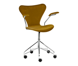Office Chair 3217, “Series 7”, Soft Ochre Velvet, Velvet Upholstery