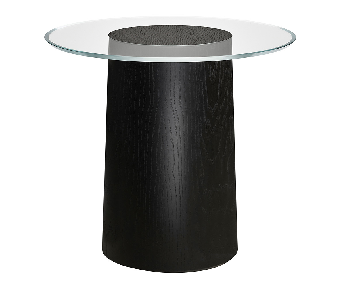Fritz Hansen Stub Coffee Table Black Ash Veneer/Glass, ø 49 cm