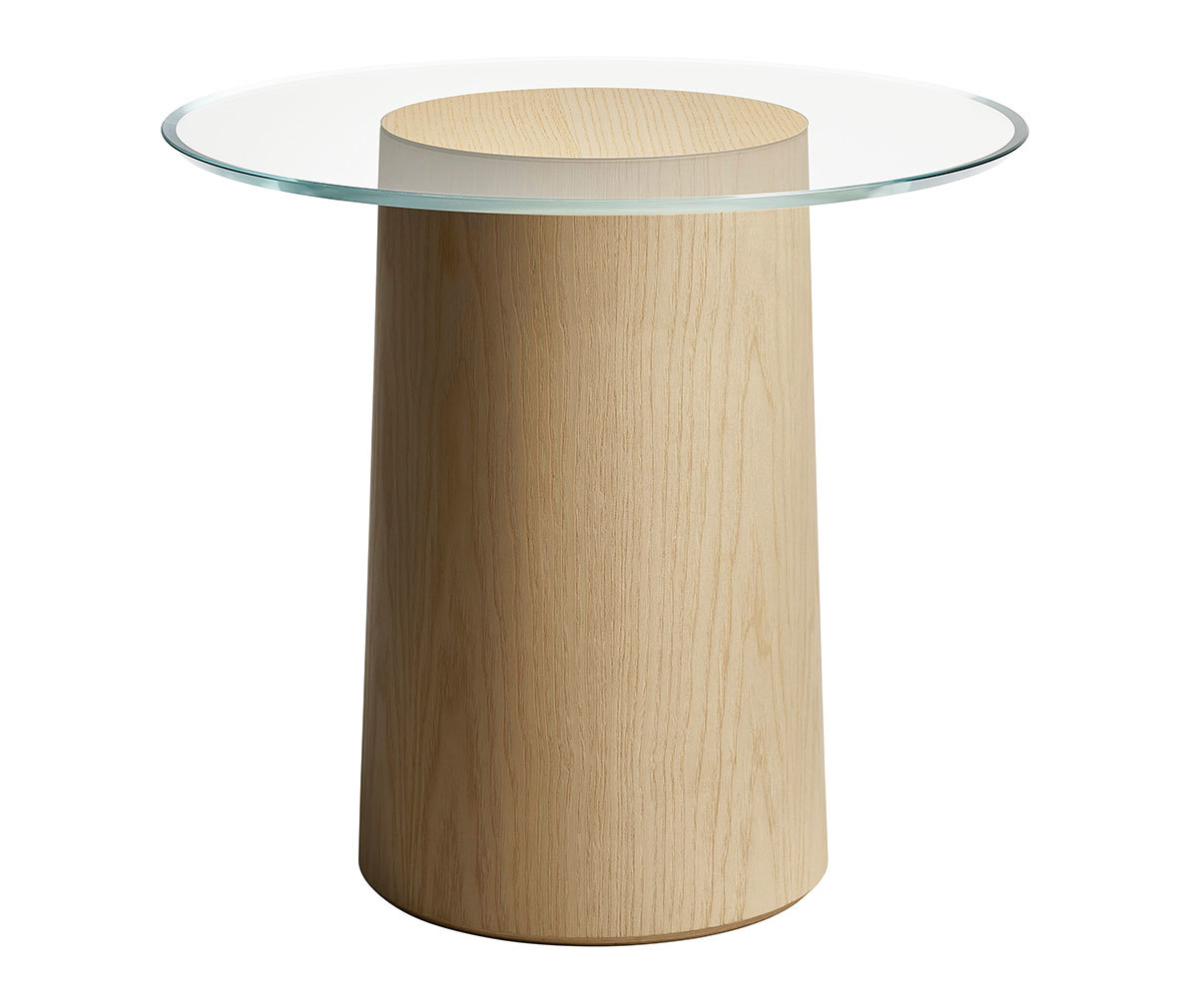Fritz Hansen Stub Coffee Table Ash Veneer/Glass, ø 49 cm