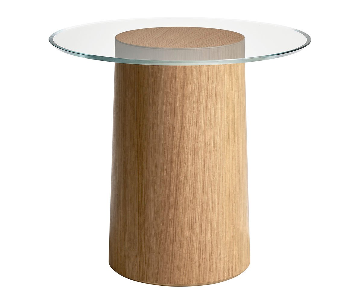 Fritz Hansen Stub Coffee Table Oak Veneer/Glass, ø 49 cm
