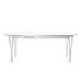 Extendable Dining Table B619, “Superellipse”, White/Chrome, 120 x 180/300 cm
