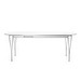 Extendable Dining Table B619, “Superellipse”, White/Chrome, 120 x 180/300 cm