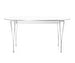 Extendable Dining Table B620, “Superellipse”, White/Chrome, 100 x 170/270 cm