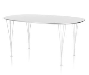 Superellipsi B612 -ruokapöytä, valkoinen/valkoinen, 100 x 150 cm