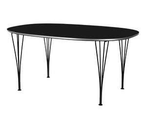 Superellipsi B616 -ruokapöytä, musta/musta, 100 x 170 cm