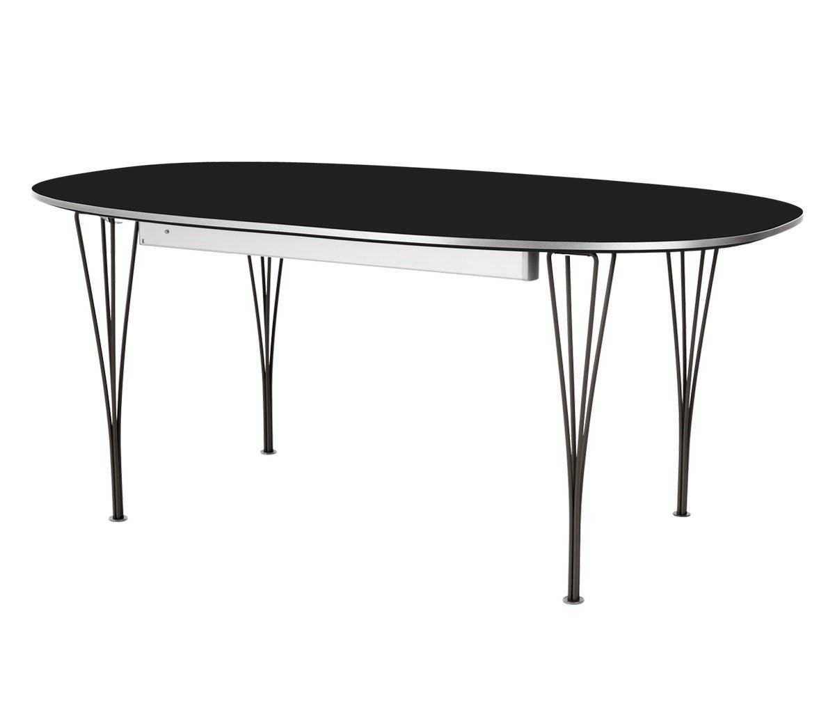 Fritz Hansen Extendable Dining Table B619, “Superellipse” Black/Black, 120 x 180/300 cm