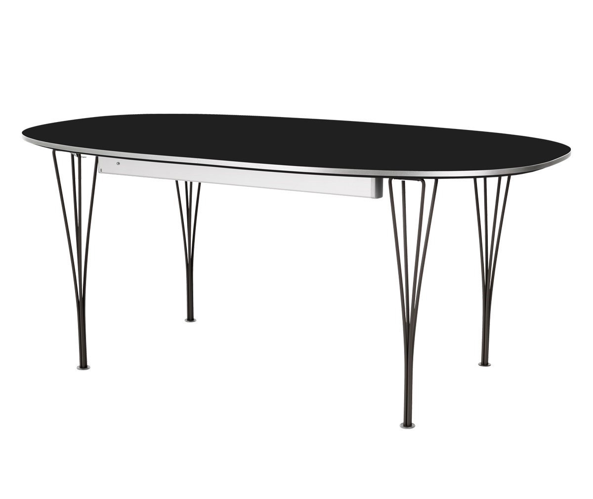 Fritz Hansen Extendable Dining Table B620, “Superellipse” Black/Black, 100 x 170/270 cm