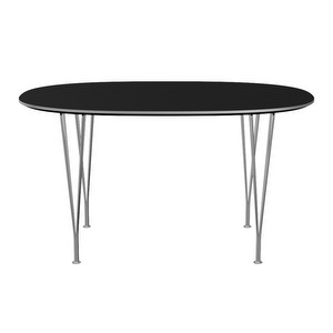 Superellipsi B611 -ruokapöytä, musta/kromi, 90 x 135 cm