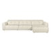 Chess Chaise Sofa, Dolce Cream Fabric White, W 351 cm/Right