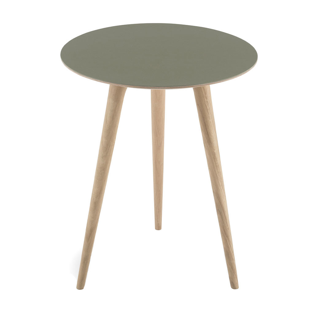Gazzda Arp-sohvapöytä valkovattu tammi/vihreä, ⌀ 45 cm