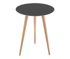 Arp Coffee Table, Black/White-Oiled Oak, ø 45 cm