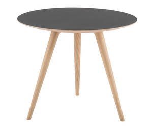 Arp Coffee Table, Black/White-Oiled Oak, ø 55 cm